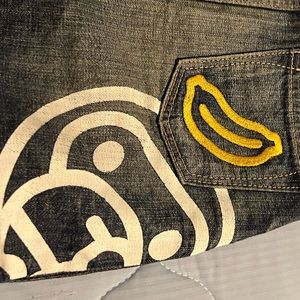 Bape baby Milo Kids banana logo denim skirt